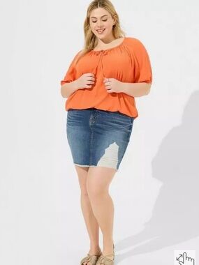 Torrid crinkle gauze blouson shirt size 3x boho peasant plus size new with tags
